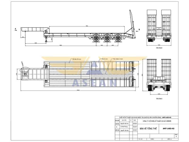 3 axle lowboy trailer