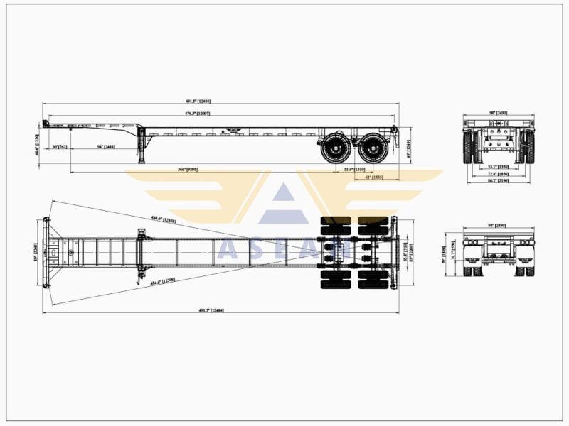 40 foot gooseneck trailer for sale, 02 axles - AMT-G402–N1