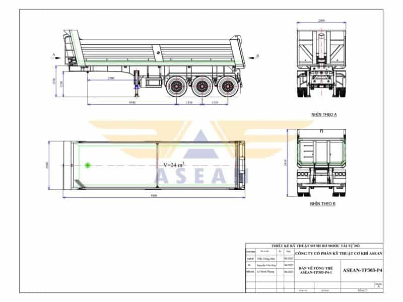 Dump trailer 3 axle