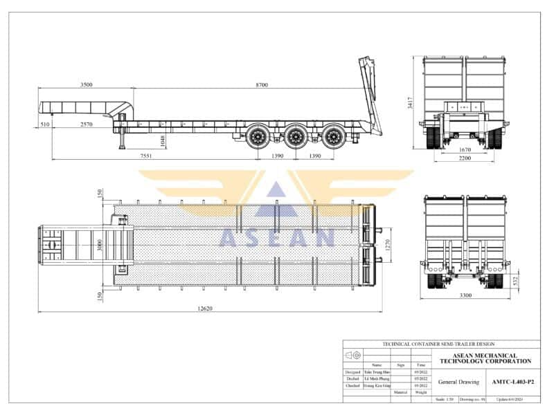 pickup truck lowboy trailer